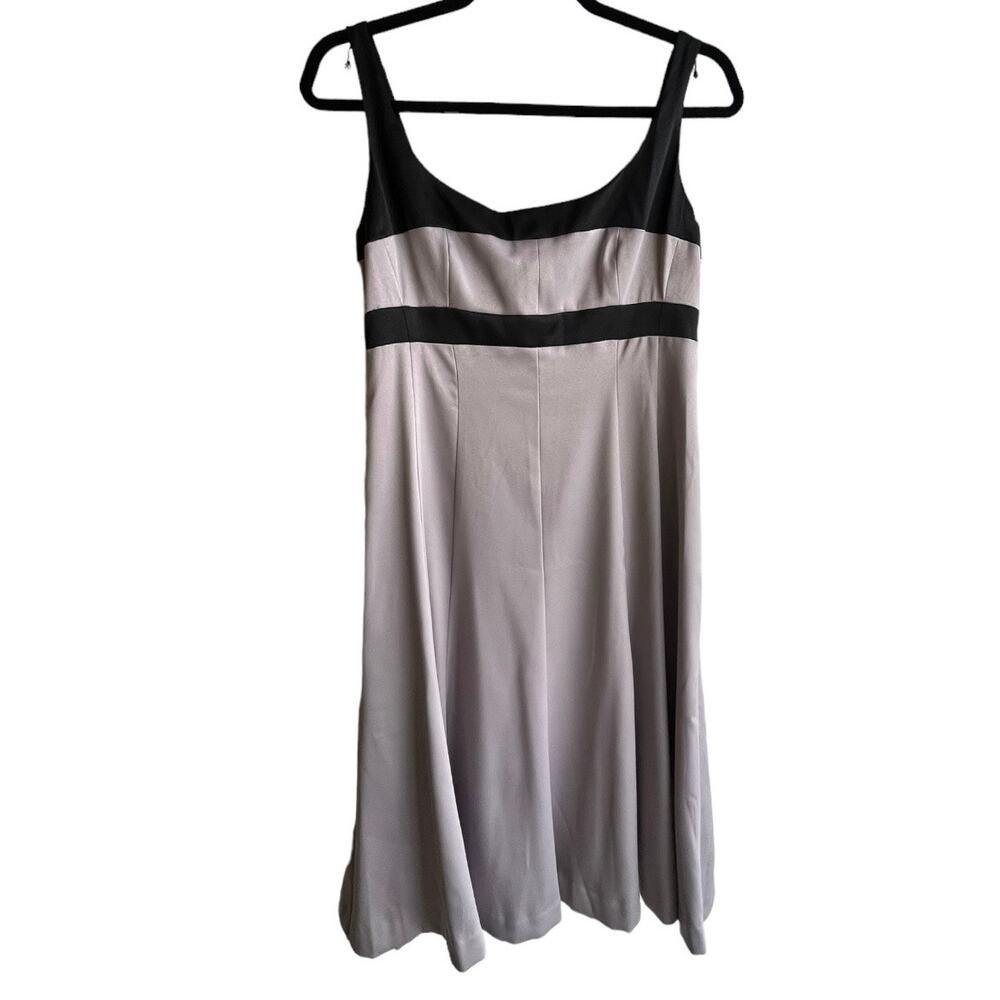Jones Wear DRESS Steel Gray Black Women's 6 Sleeveless Colorblock Sissy Cocktail